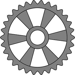 Gears - Center Angled Spokes, Teeth 30