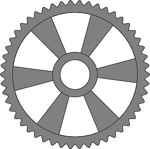Gears - Center Angled Spokes, Teeth 50