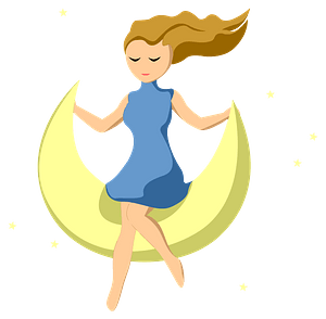 Girl on Crescent Moon