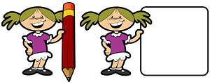 Girl with Pencil and Sign