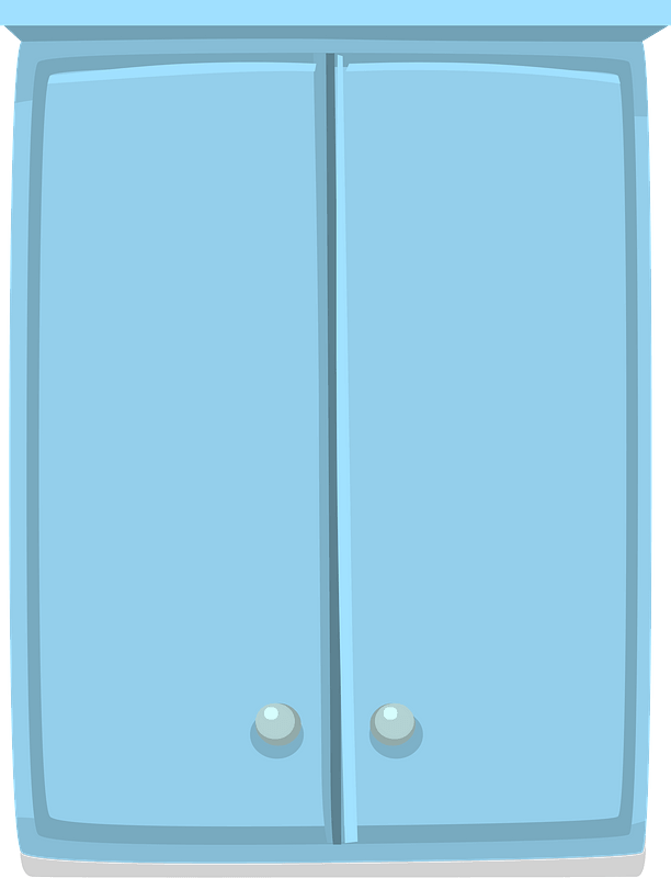 Glitch Simplified Blue Cabinet