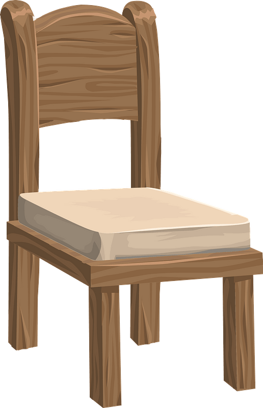Glitch Simplified Furniture Wood Chair with White Cushion