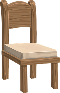 Glitch Simplified Furniture Wood Chair with White Cushion