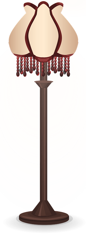 Glitch Simplified Red Fringe Standing Lamp