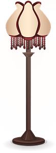 Glitch Simplified Red Fringe Standing Lamp
