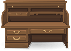 Glitch Simplified Roll Top Desk