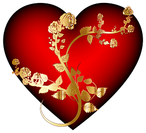 Golden Rose Heart