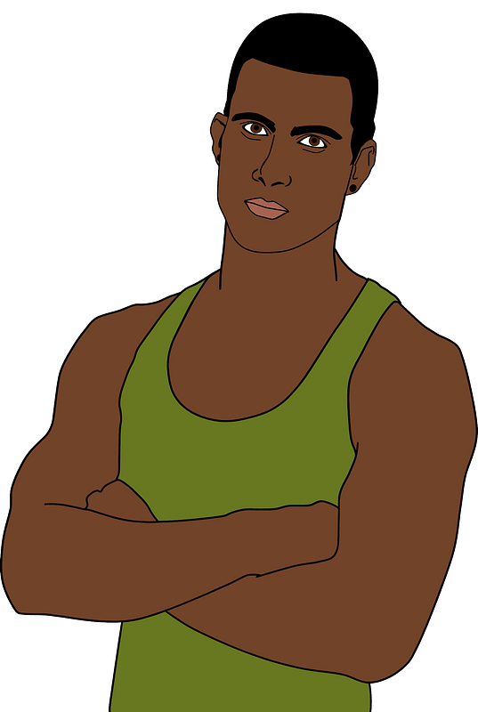 Green Tanktop Man Portrait