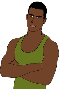 Green Tanktop Man Portrait