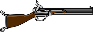 Gun with a wood grip