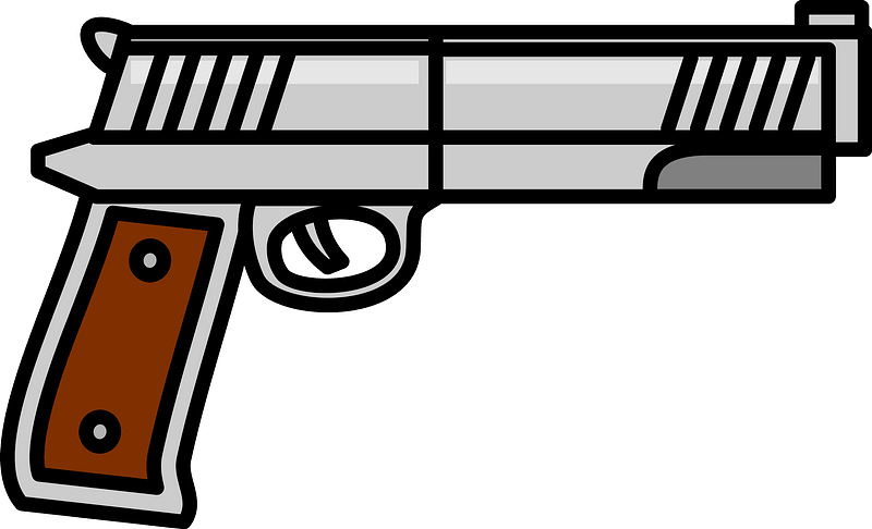Gun with a wood grip