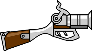 Gun with a wood grip