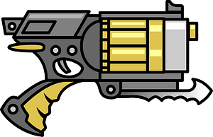 Handgun with Gold Trim