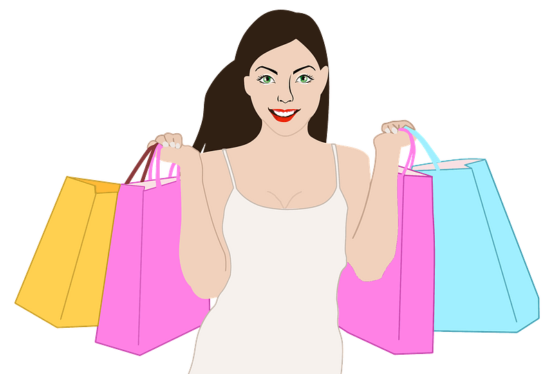Happy Shopping Woman