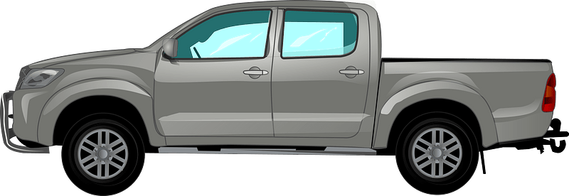 Gray Toyota Four Door Truck
