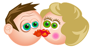 Kissing Cartoon Couple