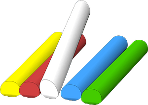 Colored chalk sticks