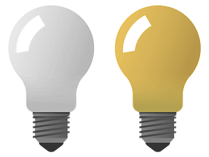 White and Yellow Light Bulbs