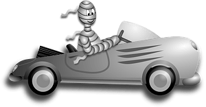 Little Mummy Driver - Black and White