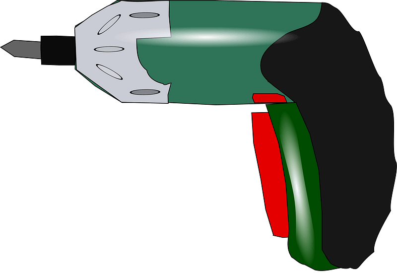 Green Battery Powered Cordless Screwdriver and Drill