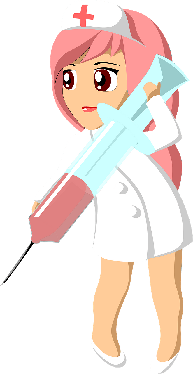 Nurse with Giant Syringe