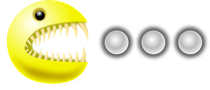 Pac Man - Fangs Eating Large Pearls