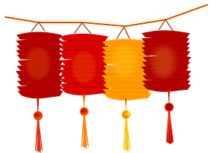Red and Orange Paper Lanterns