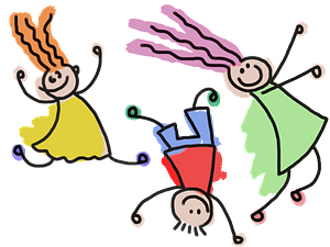 Playful Stick Figure Kids
