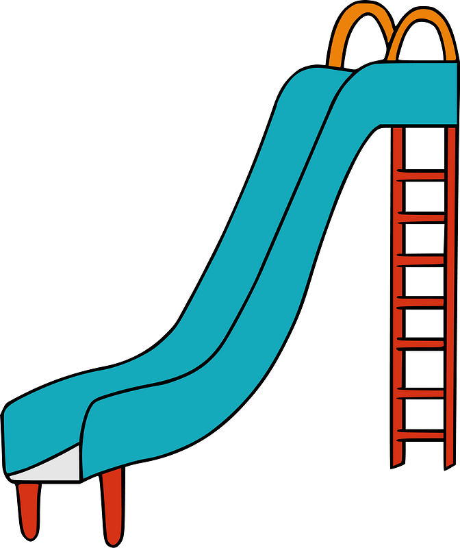 Blue and Red Playground Slide