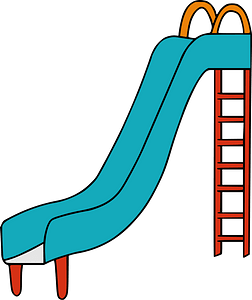 Blue and Red Playground Slide