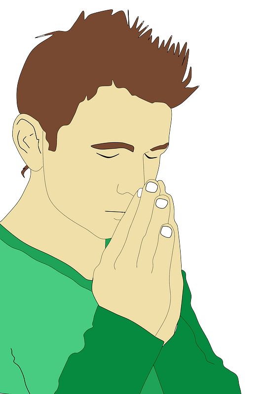 Praying Man Portrait