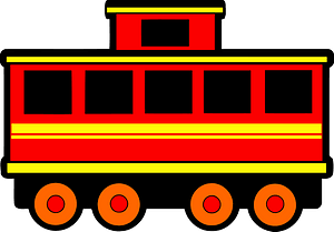 Striped Railway Caboose