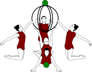 Rhythmic Gymnastics with Bows and Ball