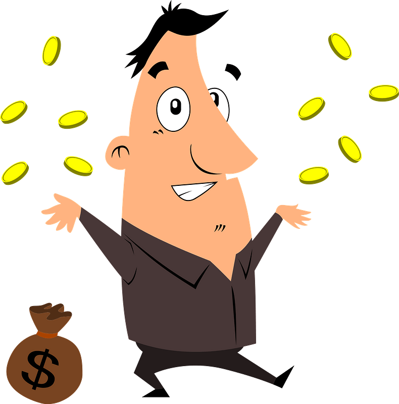 Man with Moneybag and Coins