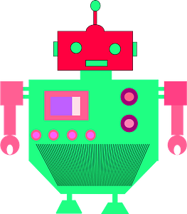 Robot - Red Face and Green Body