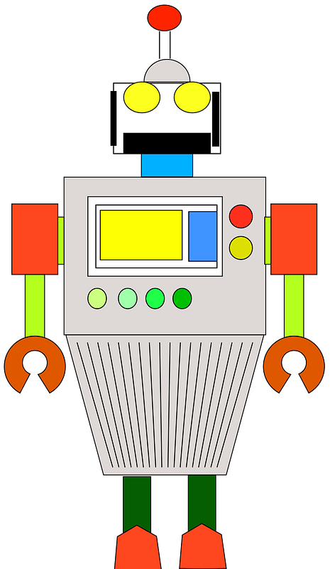Robot - White Face and Gray Body
