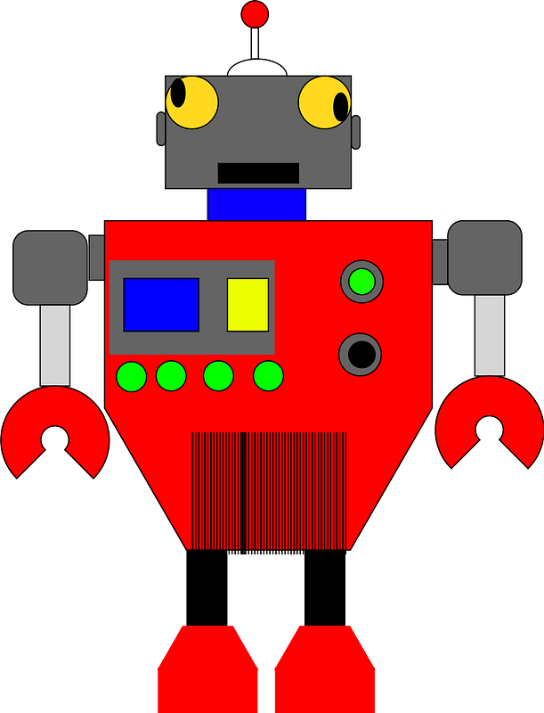 Robot - Gray Face and Red Body