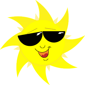 Smiling Sun Face in Sunglasses