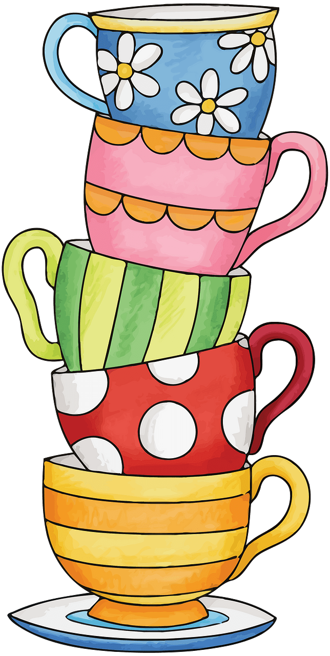 Stack of Colorful Cups
