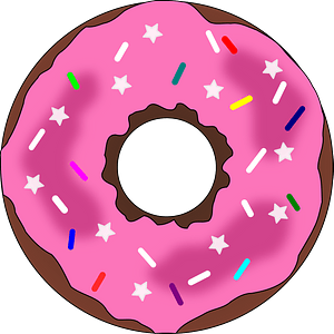 Donut with Pink Frosting and Sprinkles