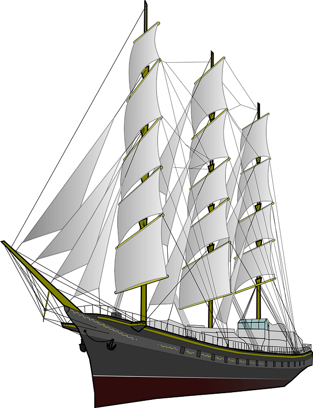 Amber-in-the-Dark Sailing Ship