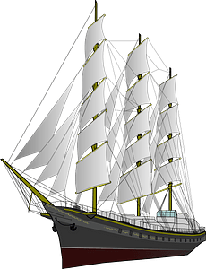 Amber-in-the-Dark Sailing Ship