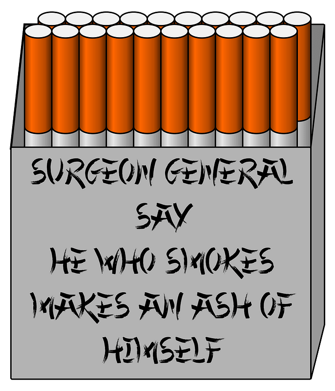 Surgeon General Advice on a Pack of Cigarettes