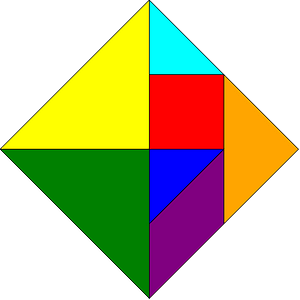 Tangram Square Rainbow Colors