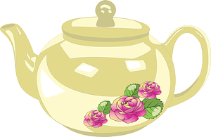 Light Yellow Teapot with Flower Decoration