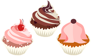 Three Delicious Cupcakes