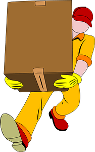 Factory Worker Carrying a Box