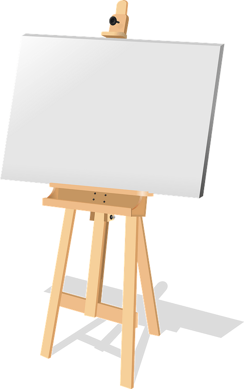 Art Easel with Blank Canvas