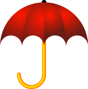 Open Red Umbrella