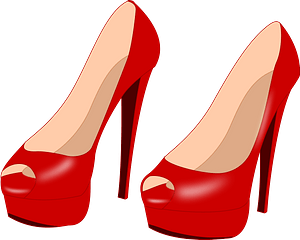 Bright Red High Heeled Shoes